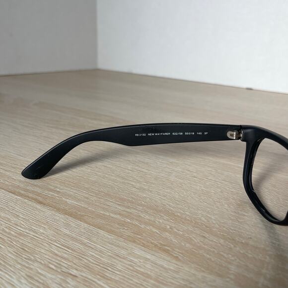 Ray-Ban RB2132 New Wayfarer 622/58 Sunglasses Rubber Black FRAMES ONLY 55-18 - Picture 4 of 8